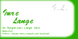 imre lange business card